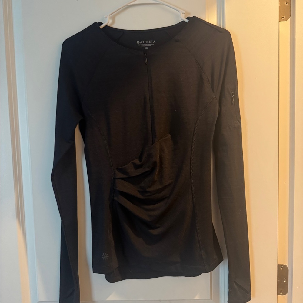 Athleta Long Sleeve Black Top